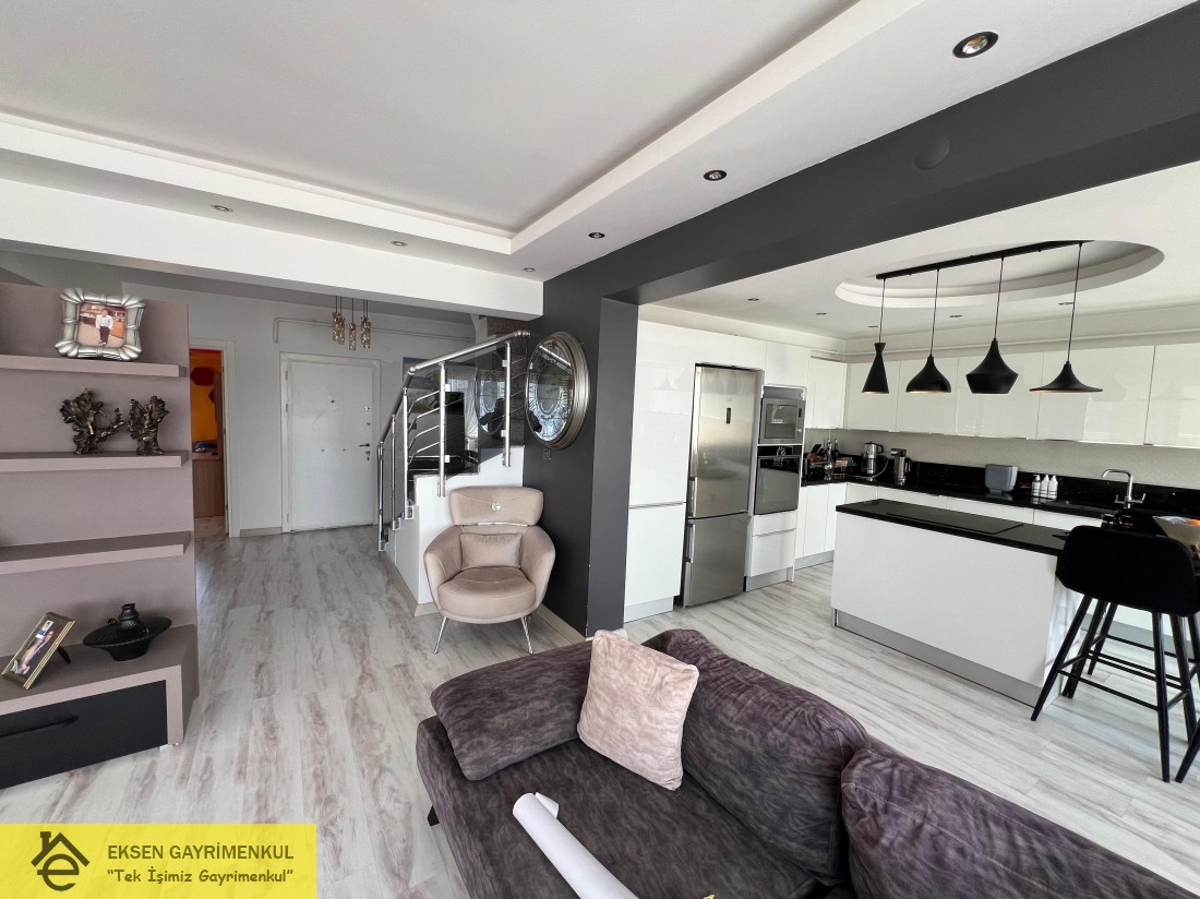 EKSEN DEN ÇAVDARLIDA VİLLA TADINDA  5+1 DUBLEKS DENİZ MANZARALI DAİRE